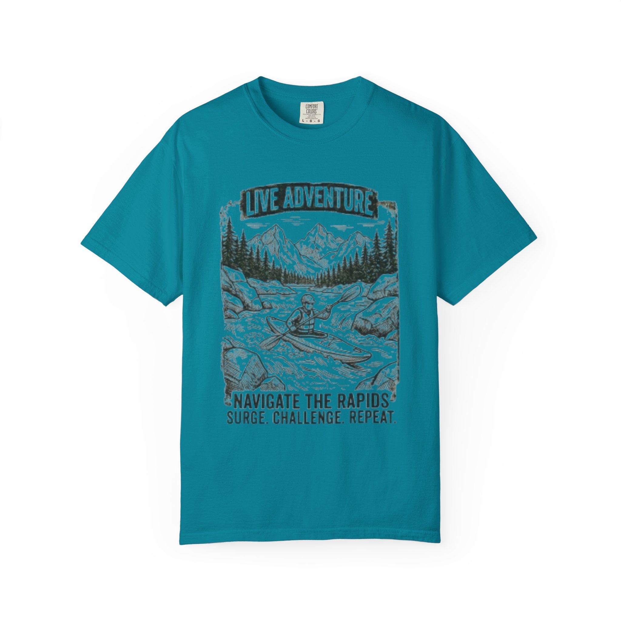 "Live Adventure - Kayak" Unisex Garment-Dyed Tee