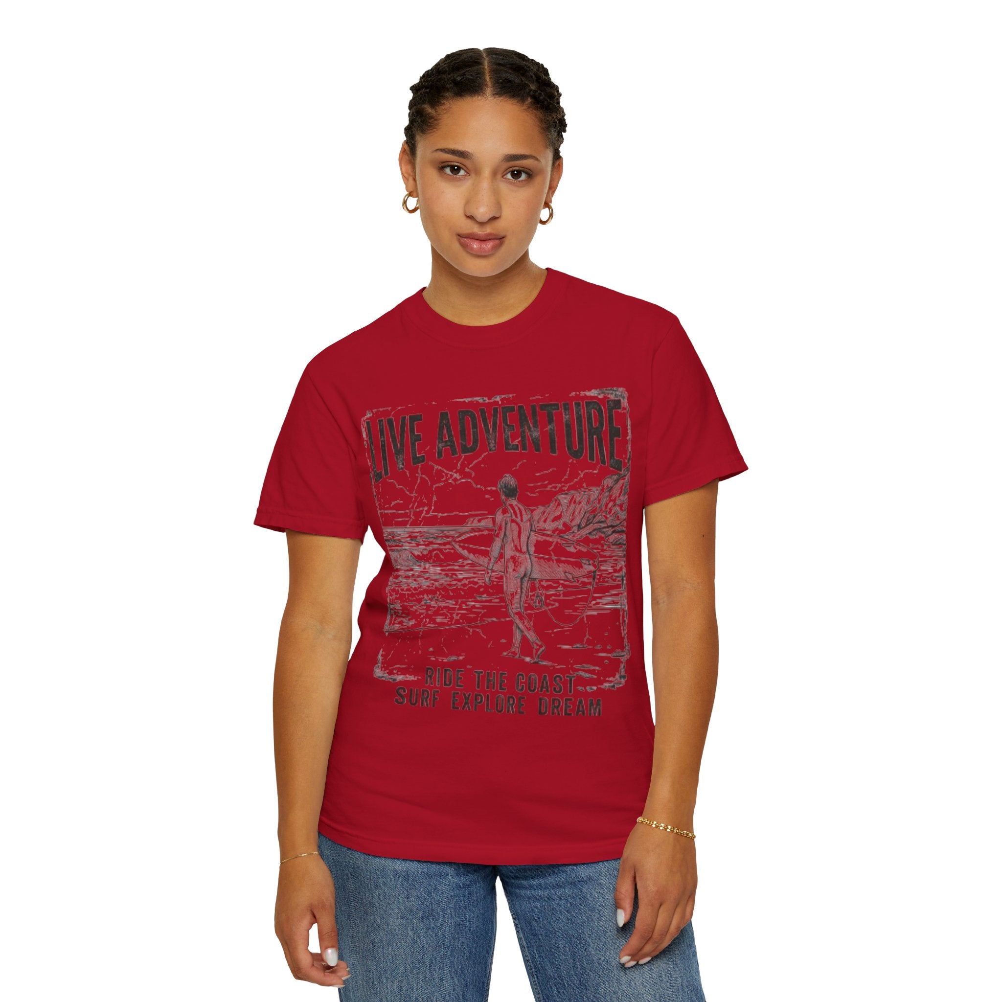 "Live Adventure - Surf" Unisex Garment-Dyed Tee