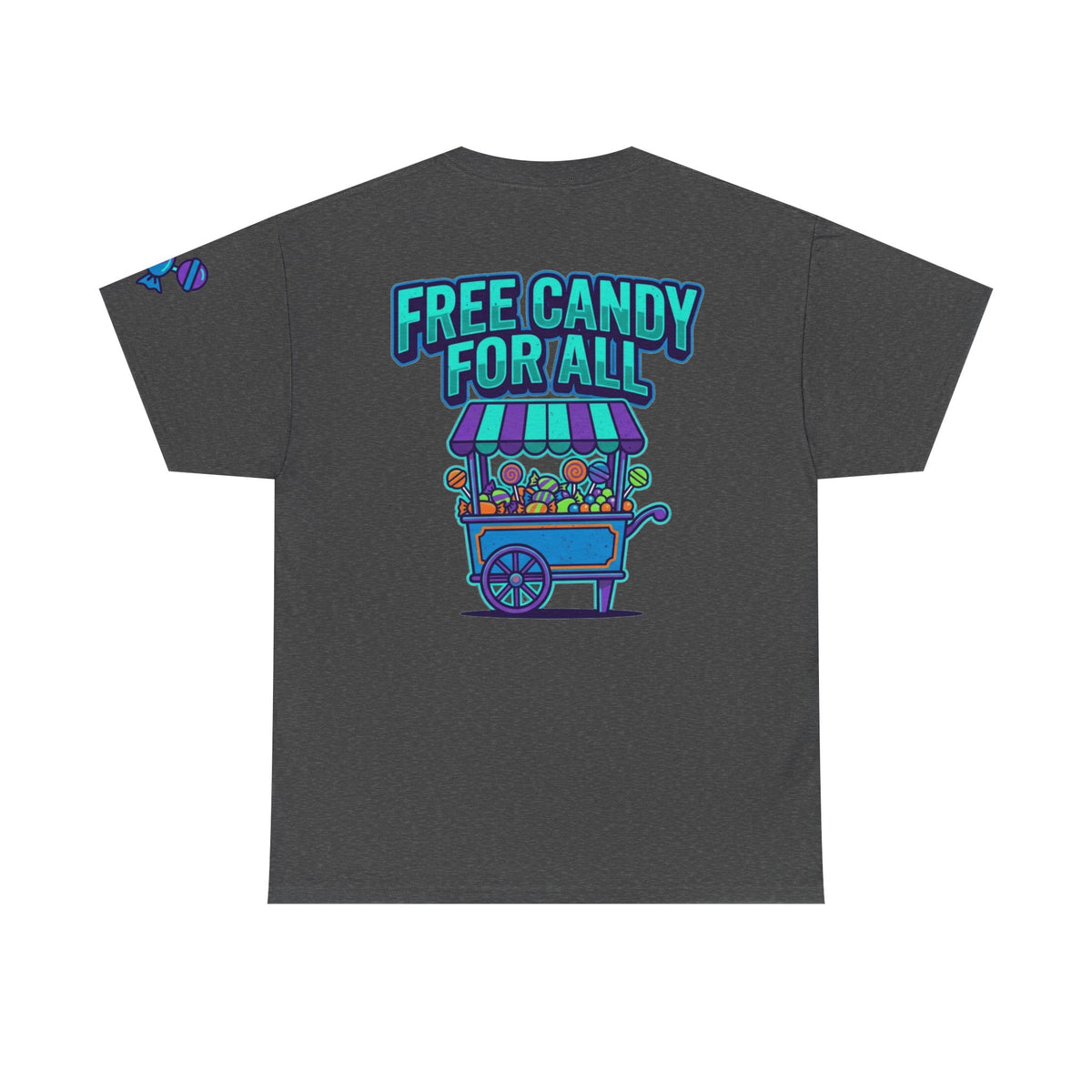 Color: Dark Heather | Free Candy For All Premium Graphic Tee