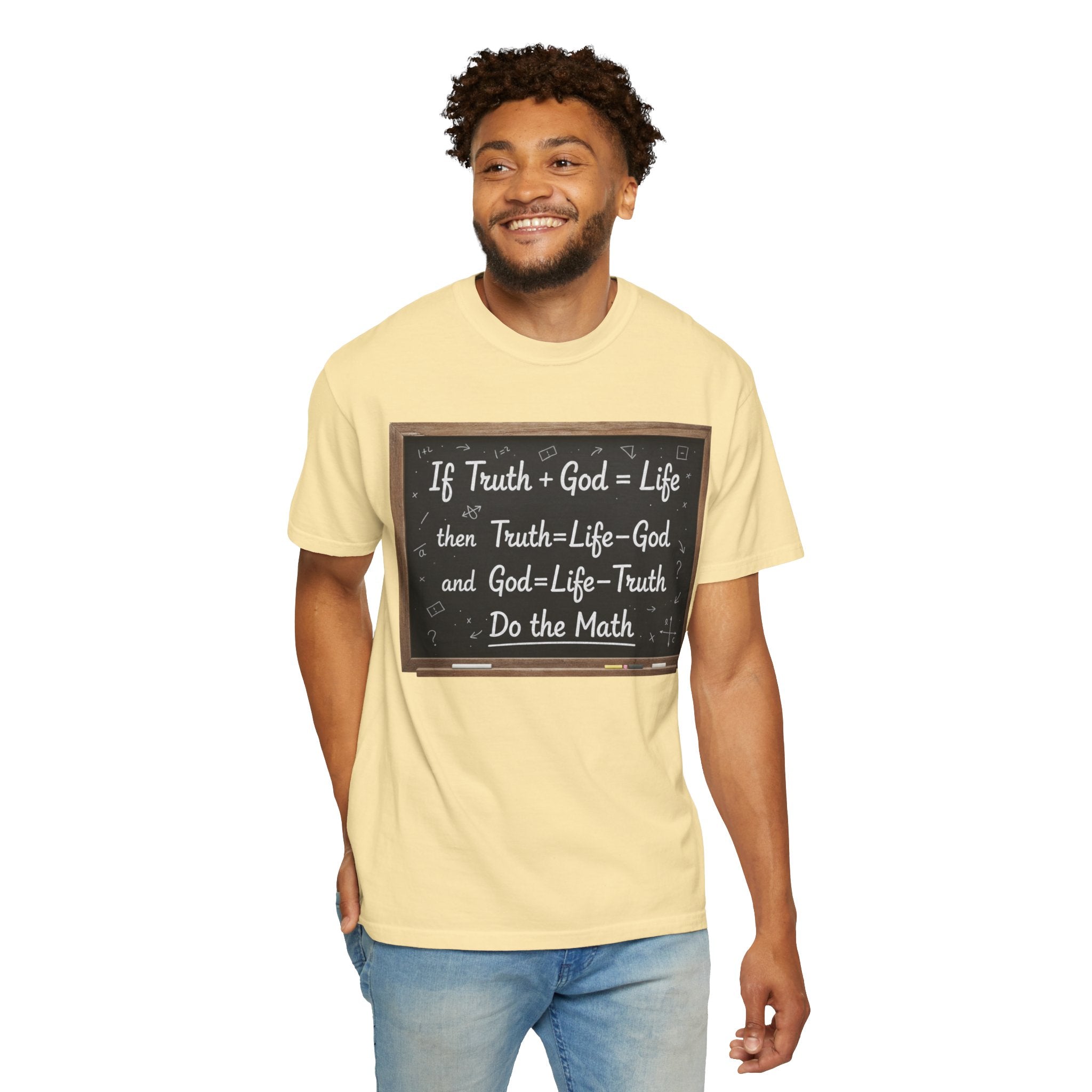 "Do The Math Chalkboard" Unisex Garment-Dyed T-shirt