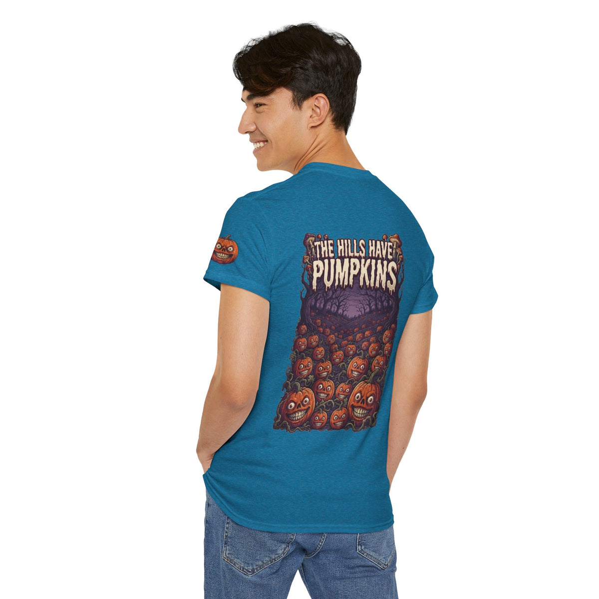 Color: Antique Sapphire | The Hills Have Pumpkins Premium Graphic Tee