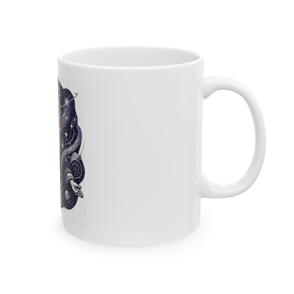 "God Works in Mysteroius Ways" White Ceramic Mug — Graphic