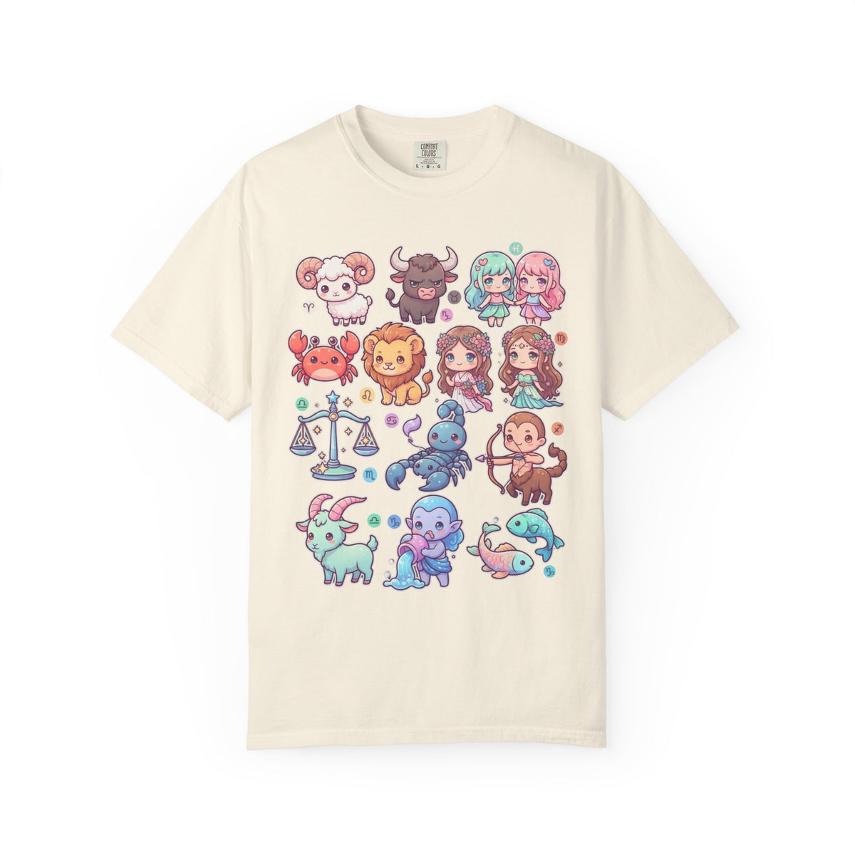 "Cute Chibi Zodiac" Unisex Garment-Dyed Tee