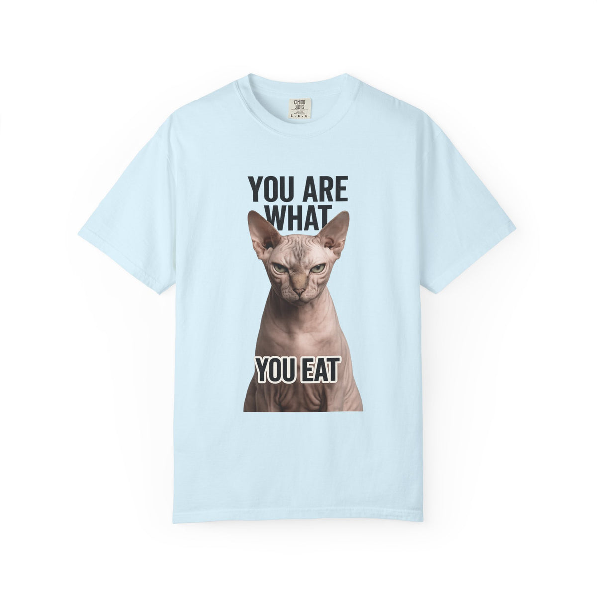 Color: Chambray | You Are What You Eat - Cat 1 Unisex Garment-Dyed T-shirt