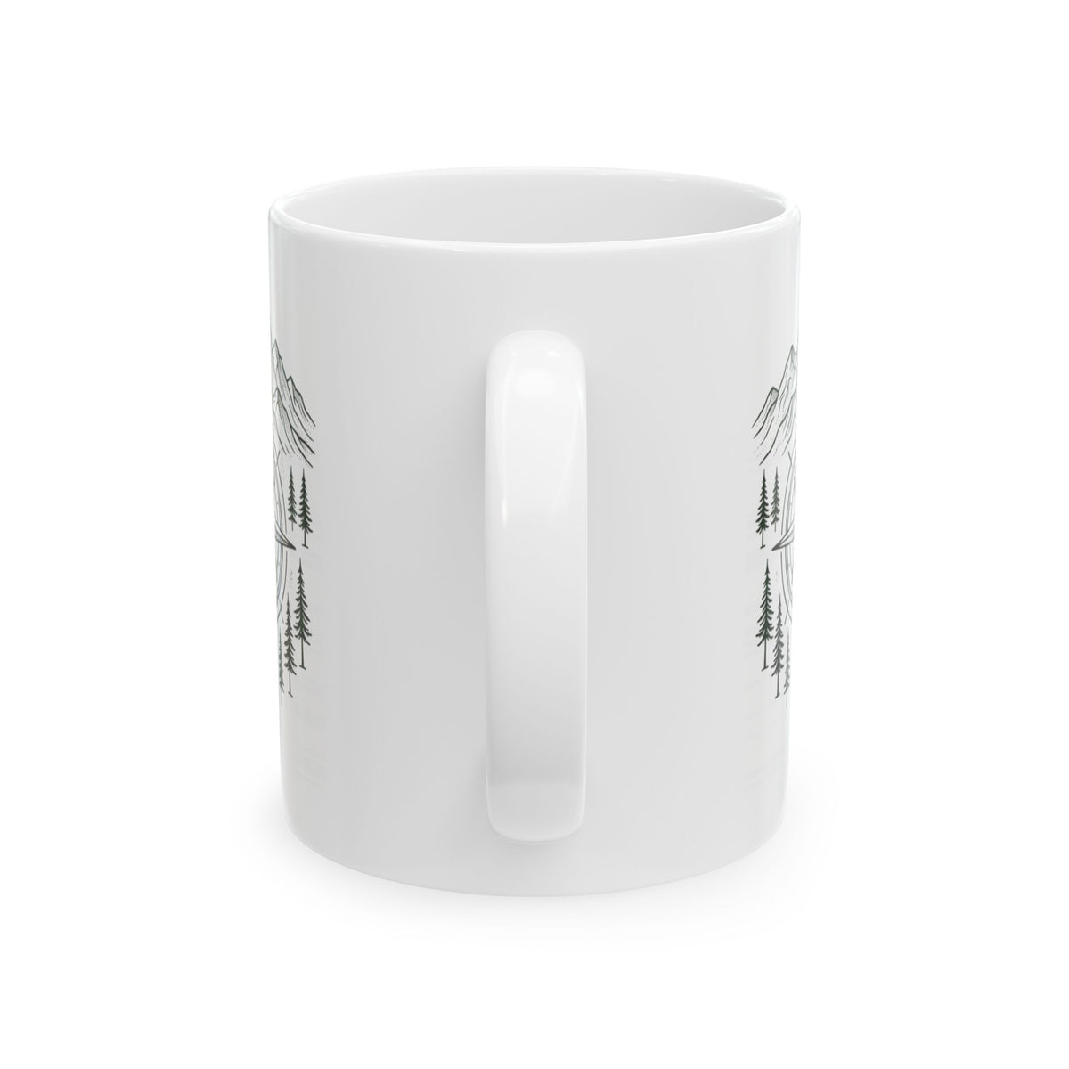 "Compass" White Ceramic Mug