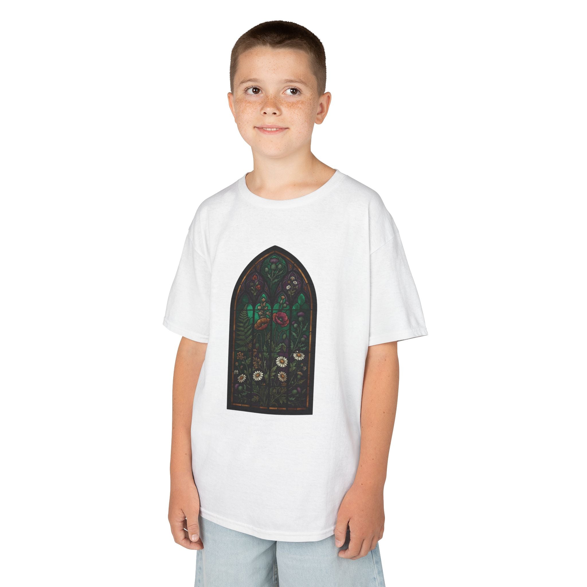 "Stained Glass Floral" Kids Tee