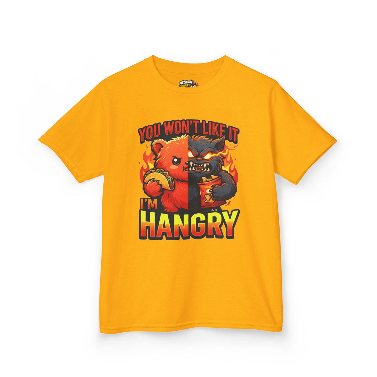 Color: Gold | You Won't Like It I'm Hangry Kids Tee