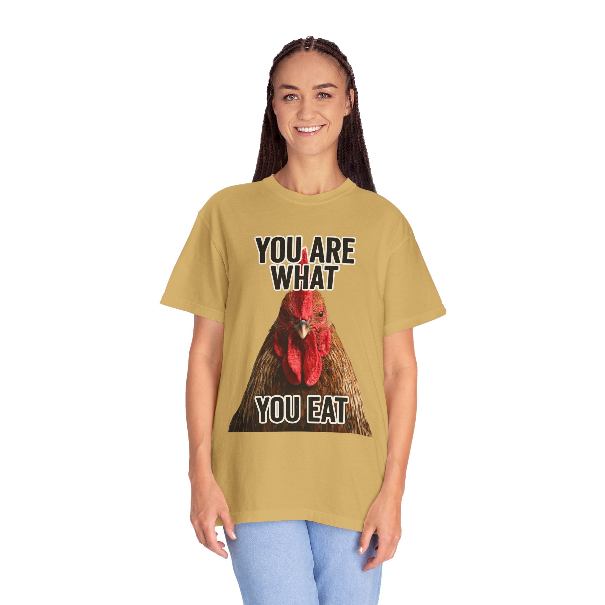 "You Are What You Eat Rooster 2" Unisex Garment-Dyed T-shirt