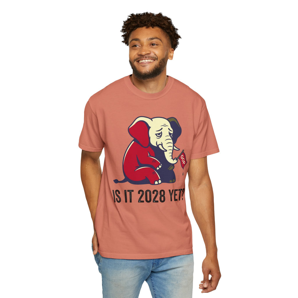"Is It 2028 Yet" Unisex Garment-Dyed Tee