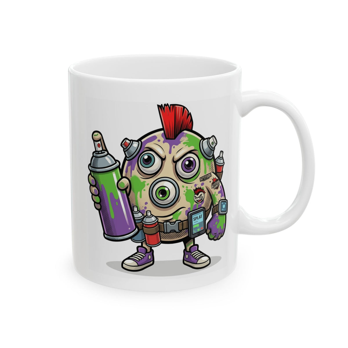 "Graffiti" White Ceramic Mug