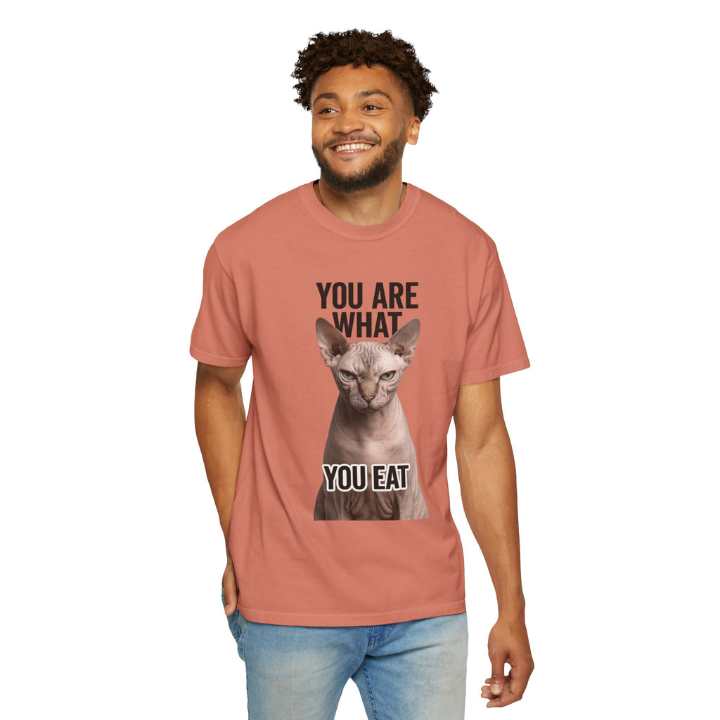 "You Are What You Eat - Cat 1" Unisex Garment-Dyed T-shirt