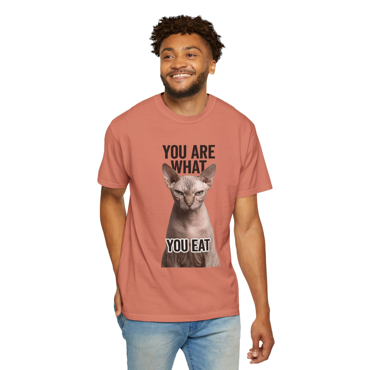 Color: Terracotta | You Are What You Eat - Cat 1 Unisex Garment-Dyed T-shirt