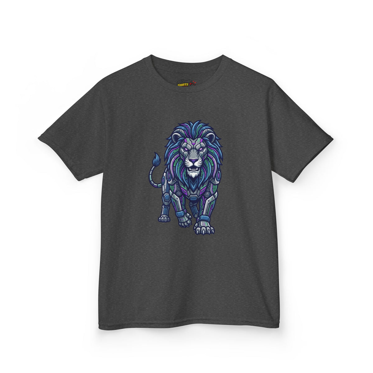 Color: Dark Heather | Cyber Lion Kids Tee