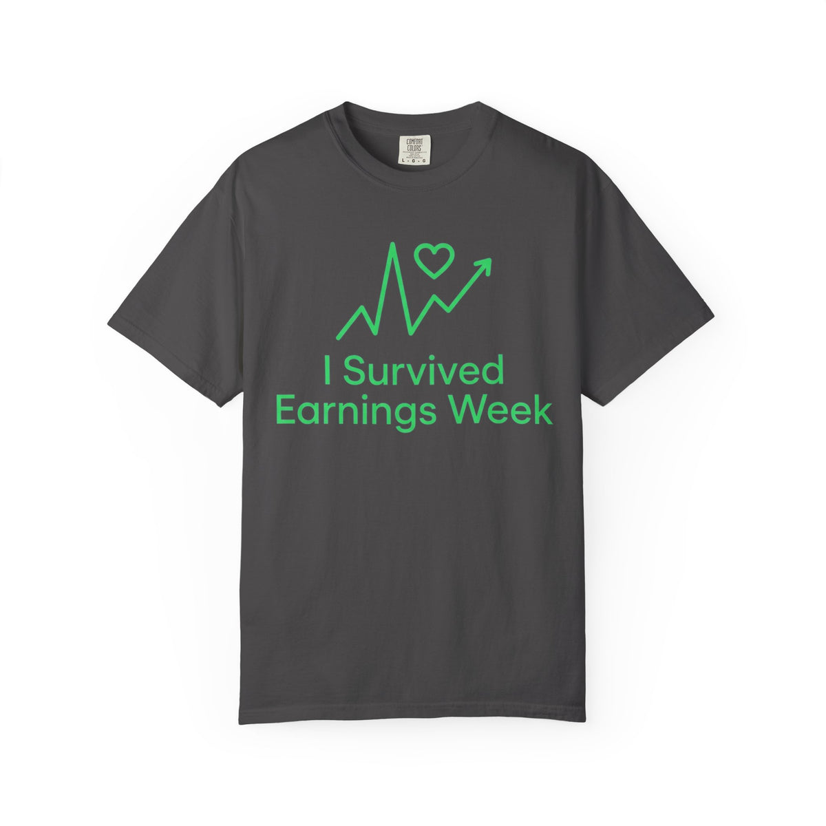 Color: Graphite | I Survived Earnings Week Unisex Garment-Dyed Tee