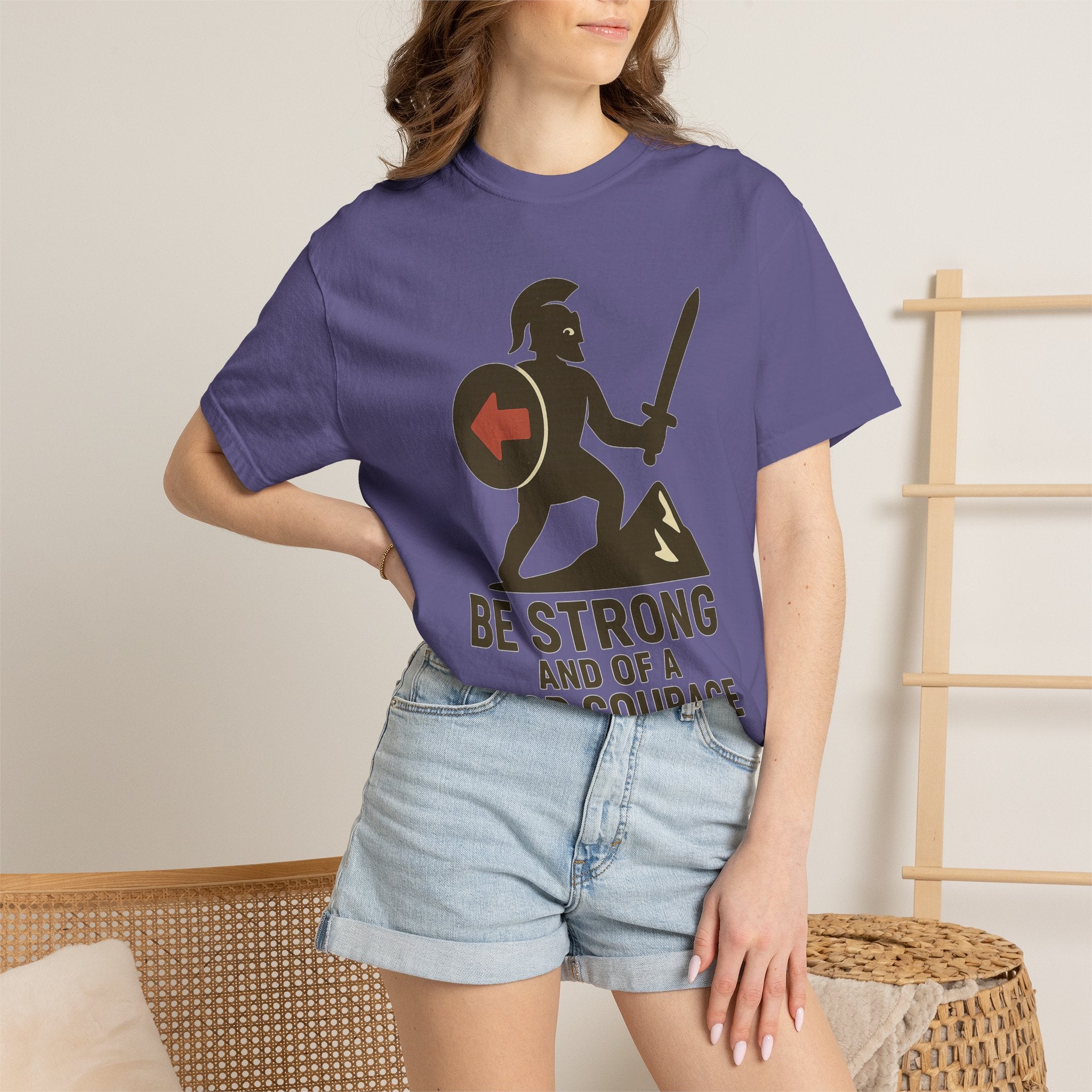"Be Strong and of a Good Courage" Joshua 1:9 Unisex Garment-Dyed T-shirt