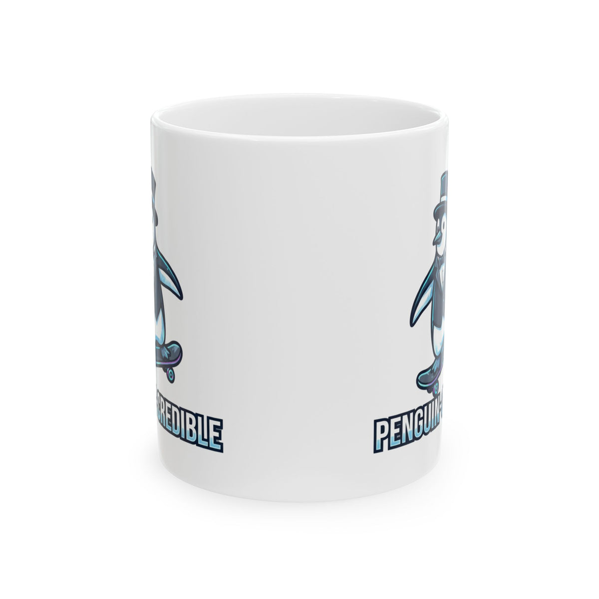 "Penguin Credible" White Ceramic Mug