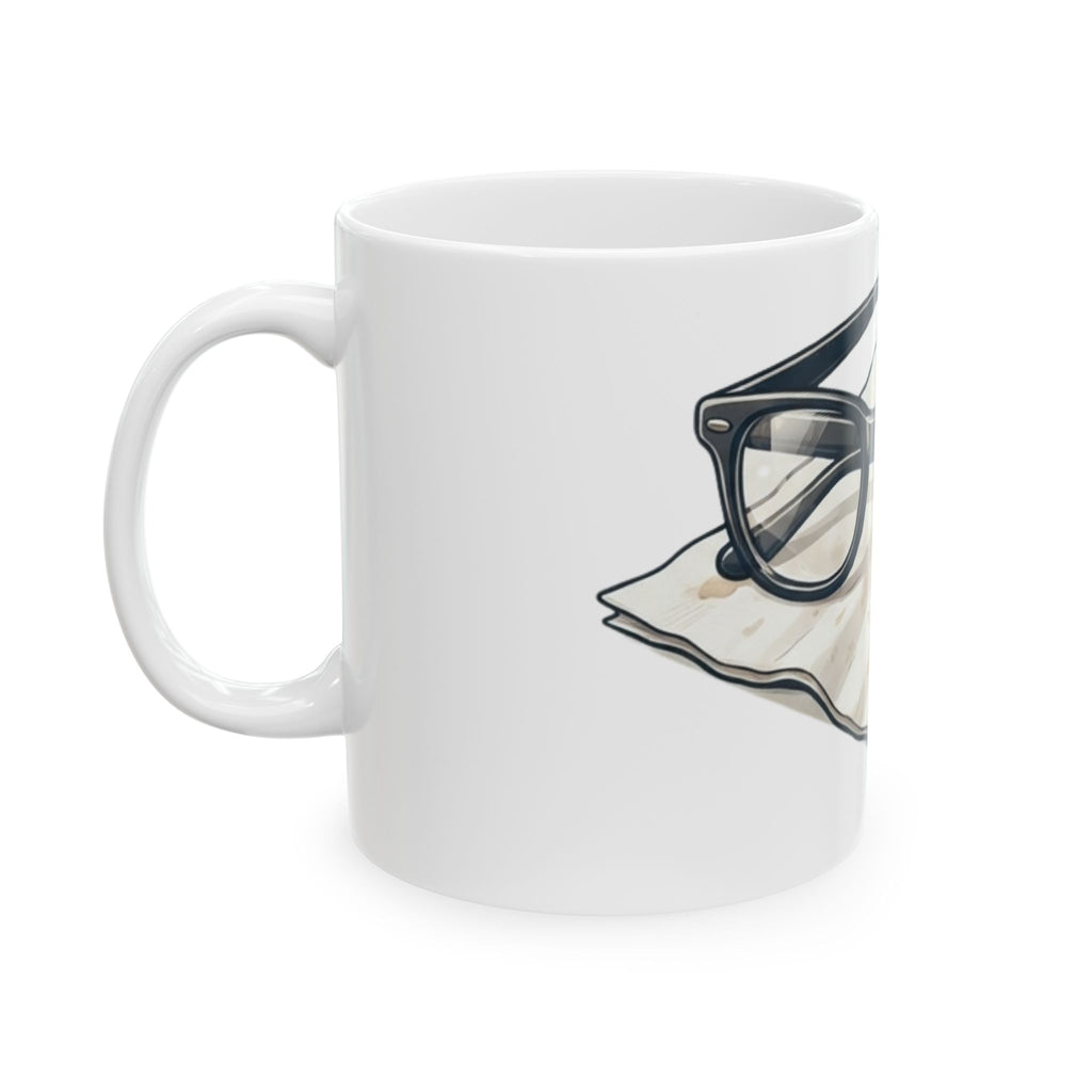 "Alibi Amber Ales" White Ceramic Mug — Graphic