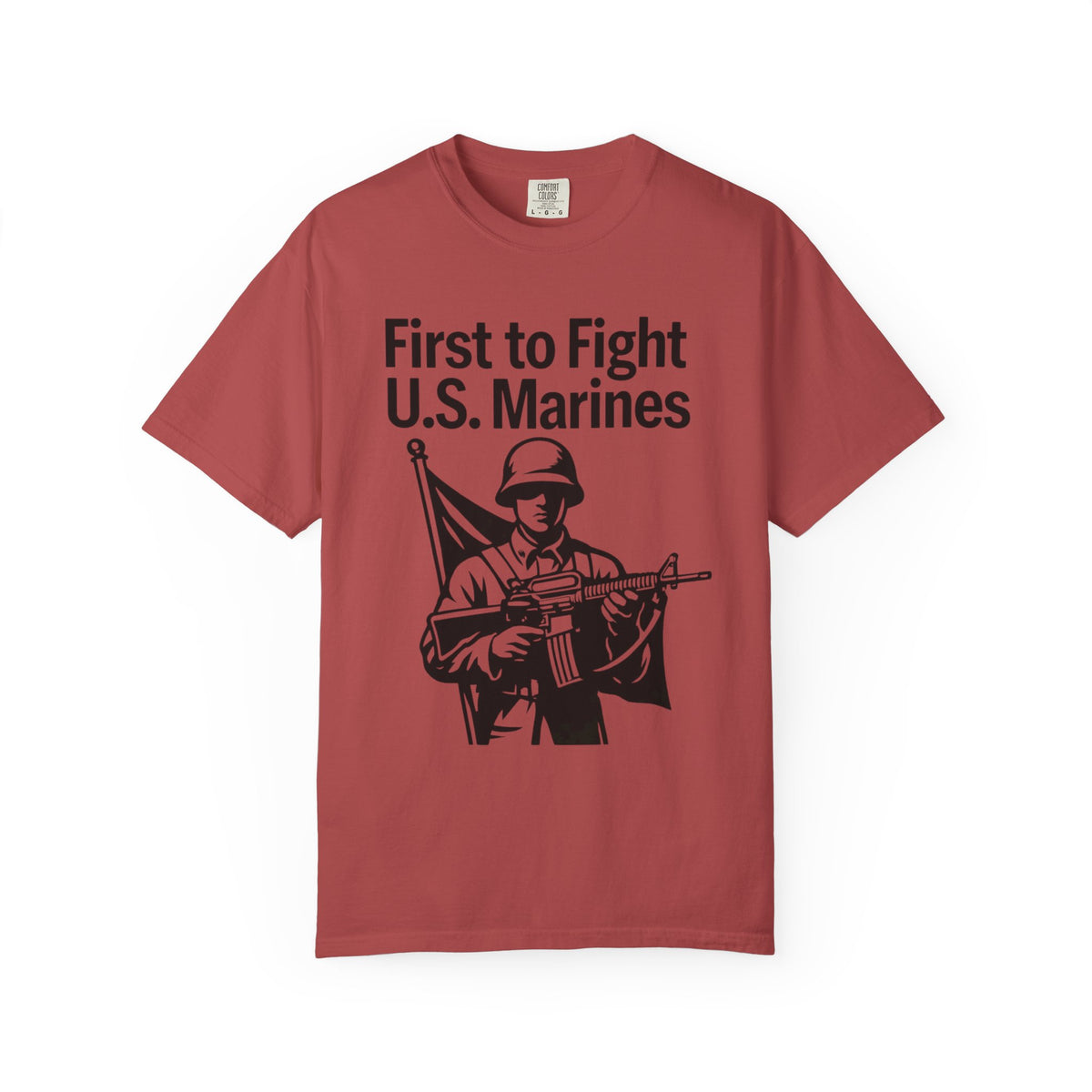 Color: Crimson | First to Fight Unisex Garment-Dyed T-shirt