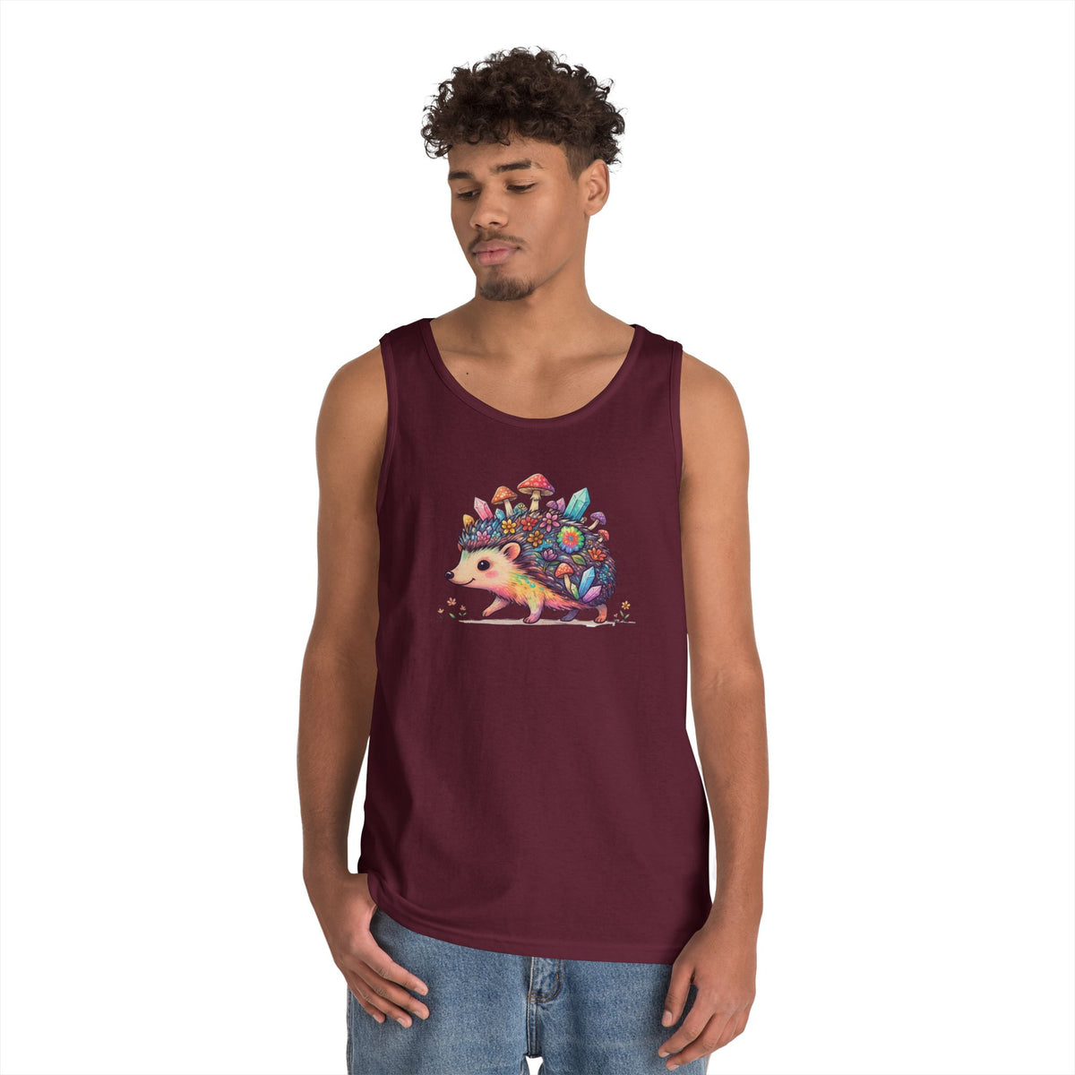 Color: Maroon | Hippy Hedgehog Tank Top