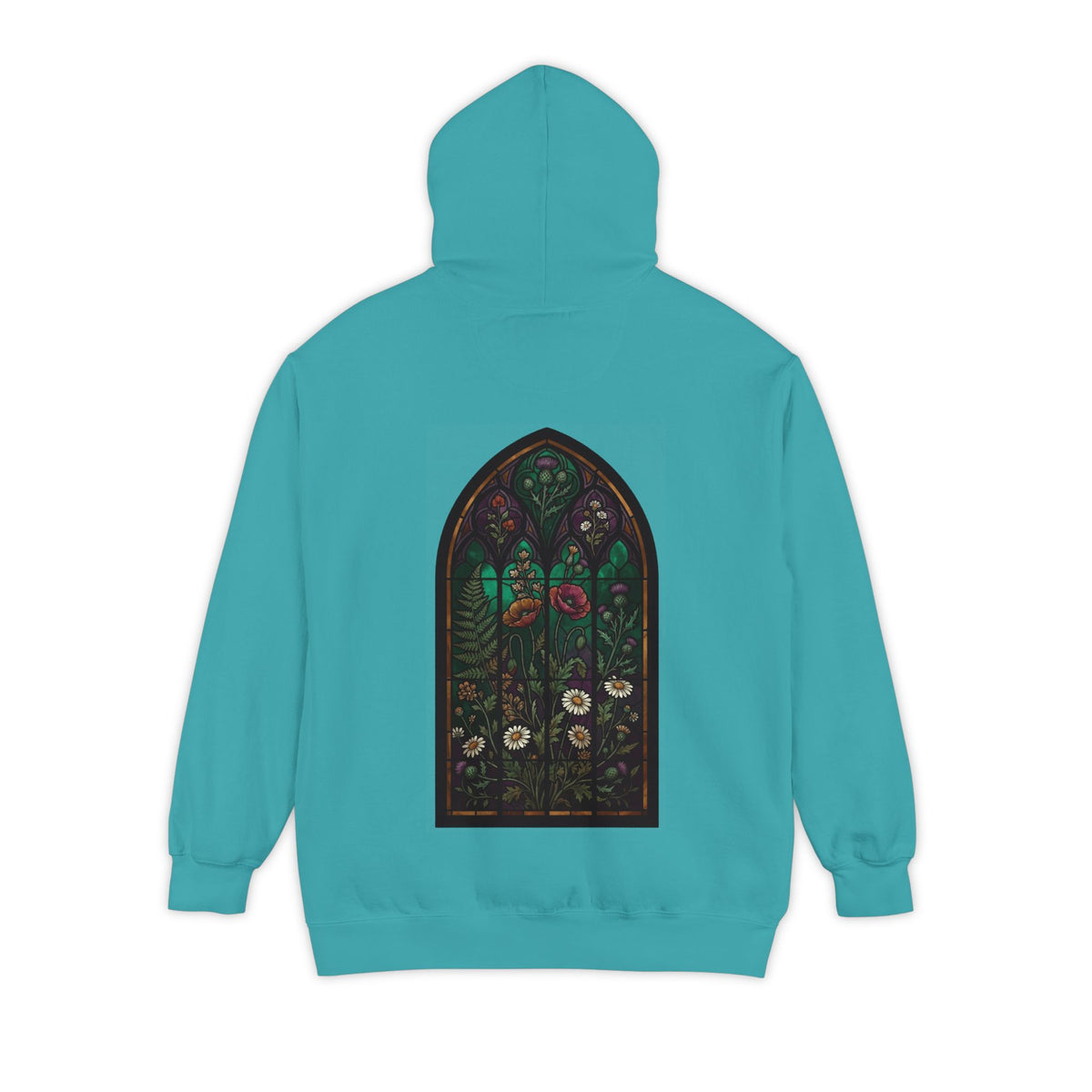 Color: Seafoam | Stained Glass Floral Garment-Dyed Hoodie