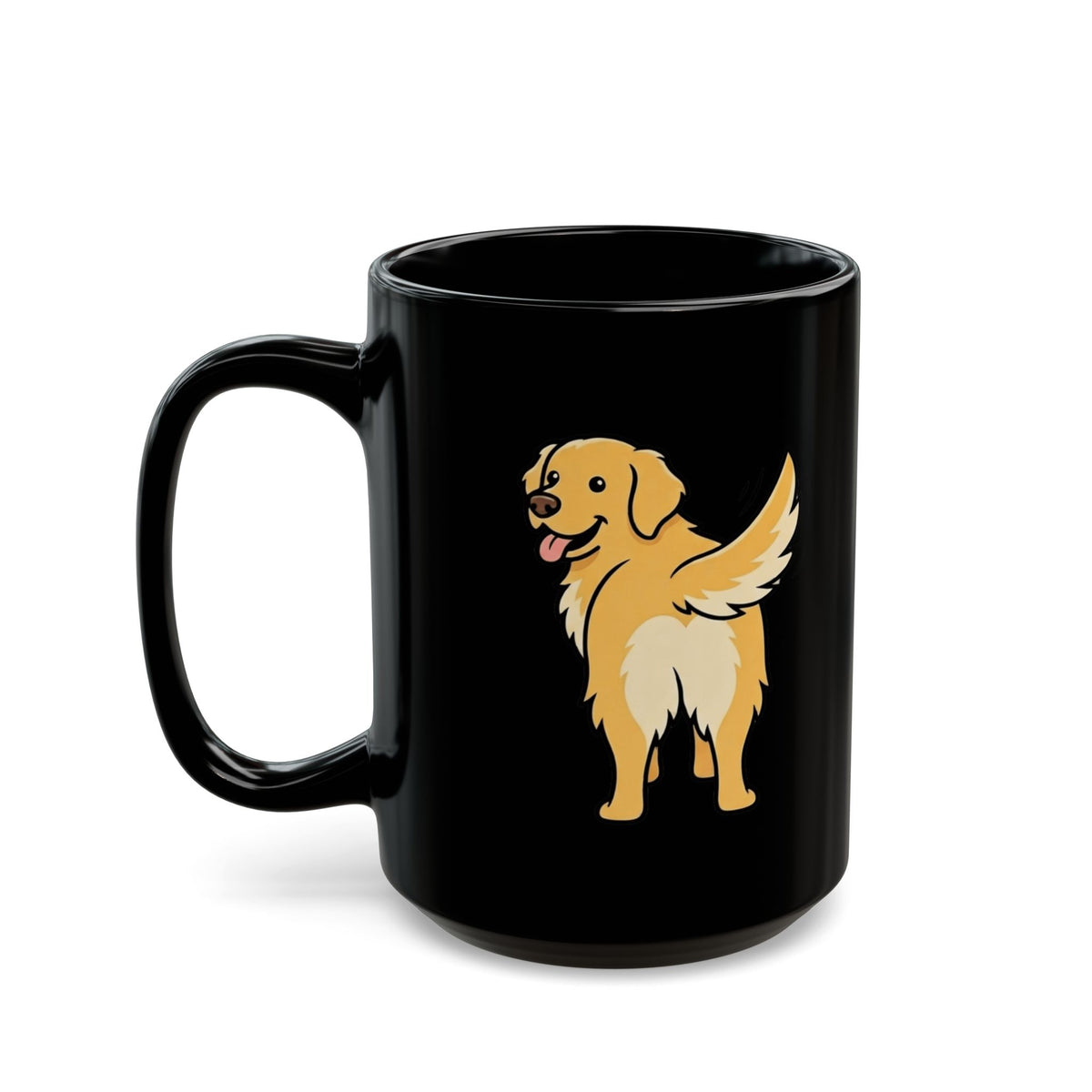 "Nice Tail" Black Ceramic Mug — Graphic