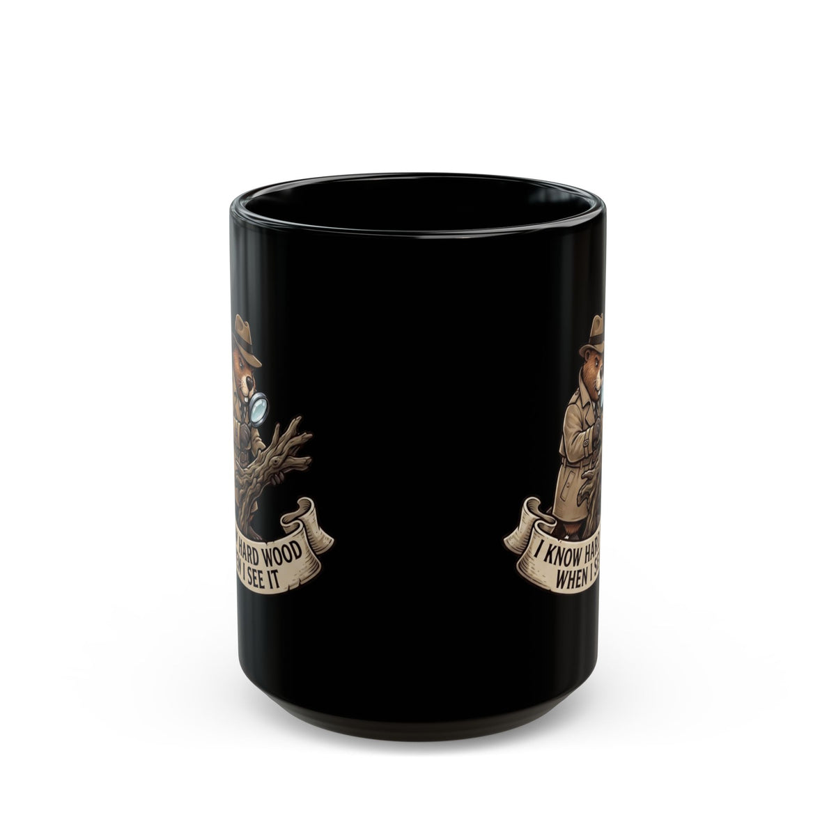 "I Know Hard Wood" Black Ceramic Mug