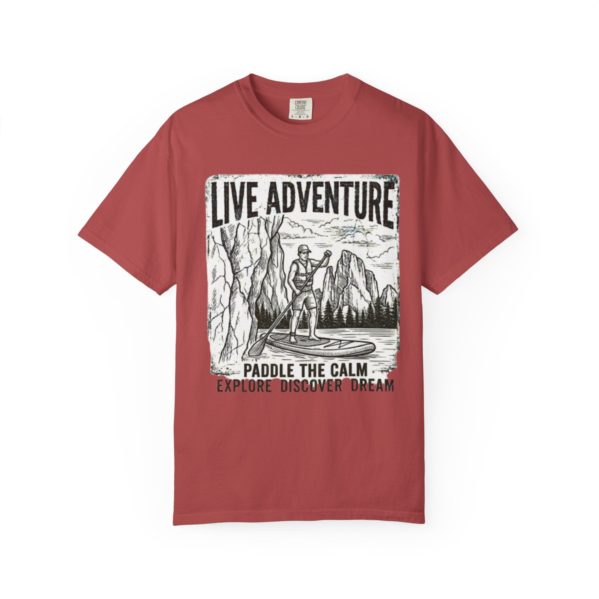 "Live Adventure - Paddle Board" Unisex Garment-Dyed Tee