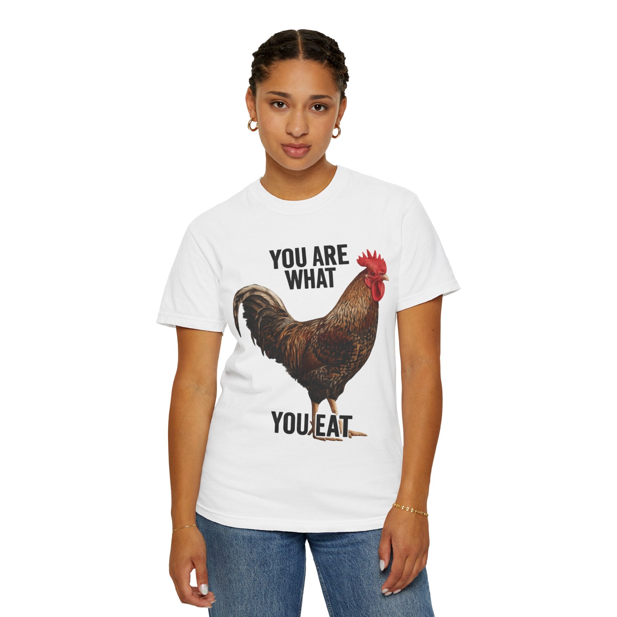 "You Are What You Eat Rooster 1" Unisex Garment-Dyed T-shirt