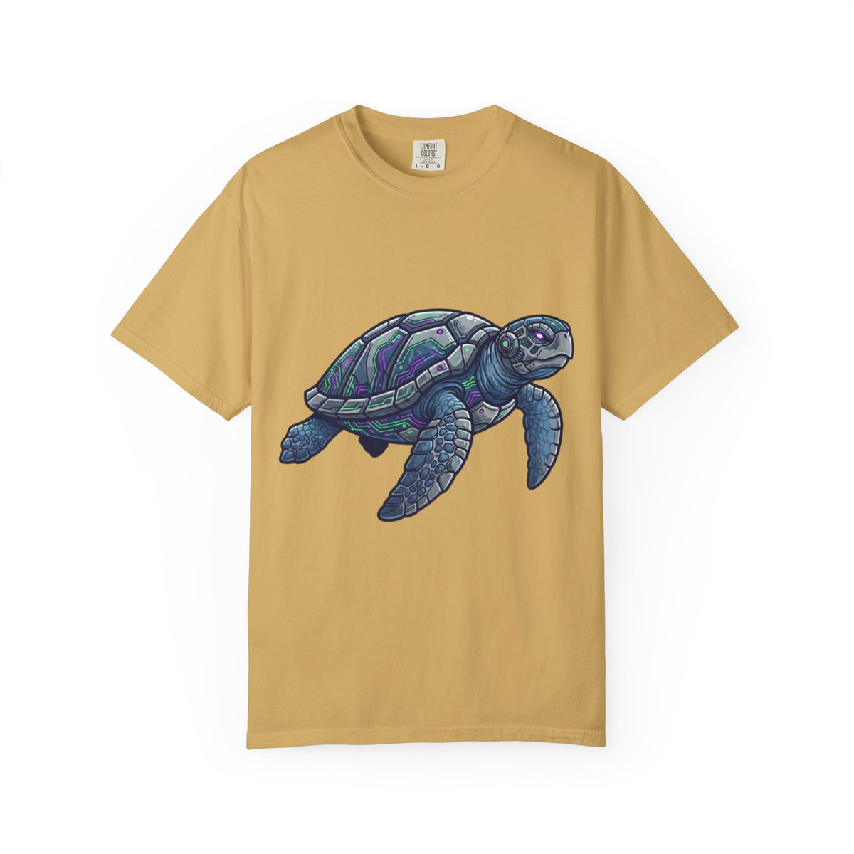 Color: Mustard | Cyber Turtle Unisex Garment-Dyed Tee