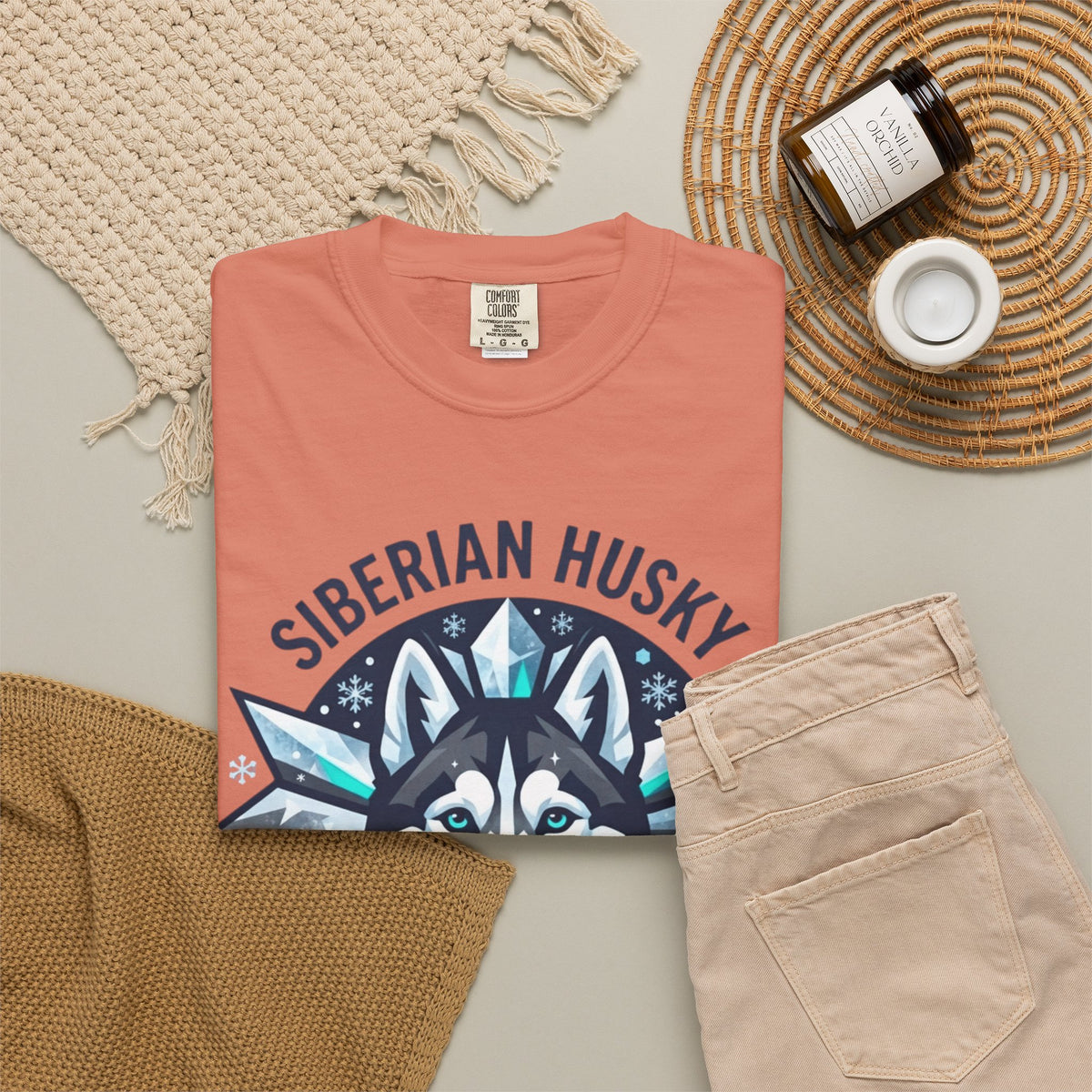 "Siberian Husky Loyal & Free" Unisex Garment-Dyed Tee