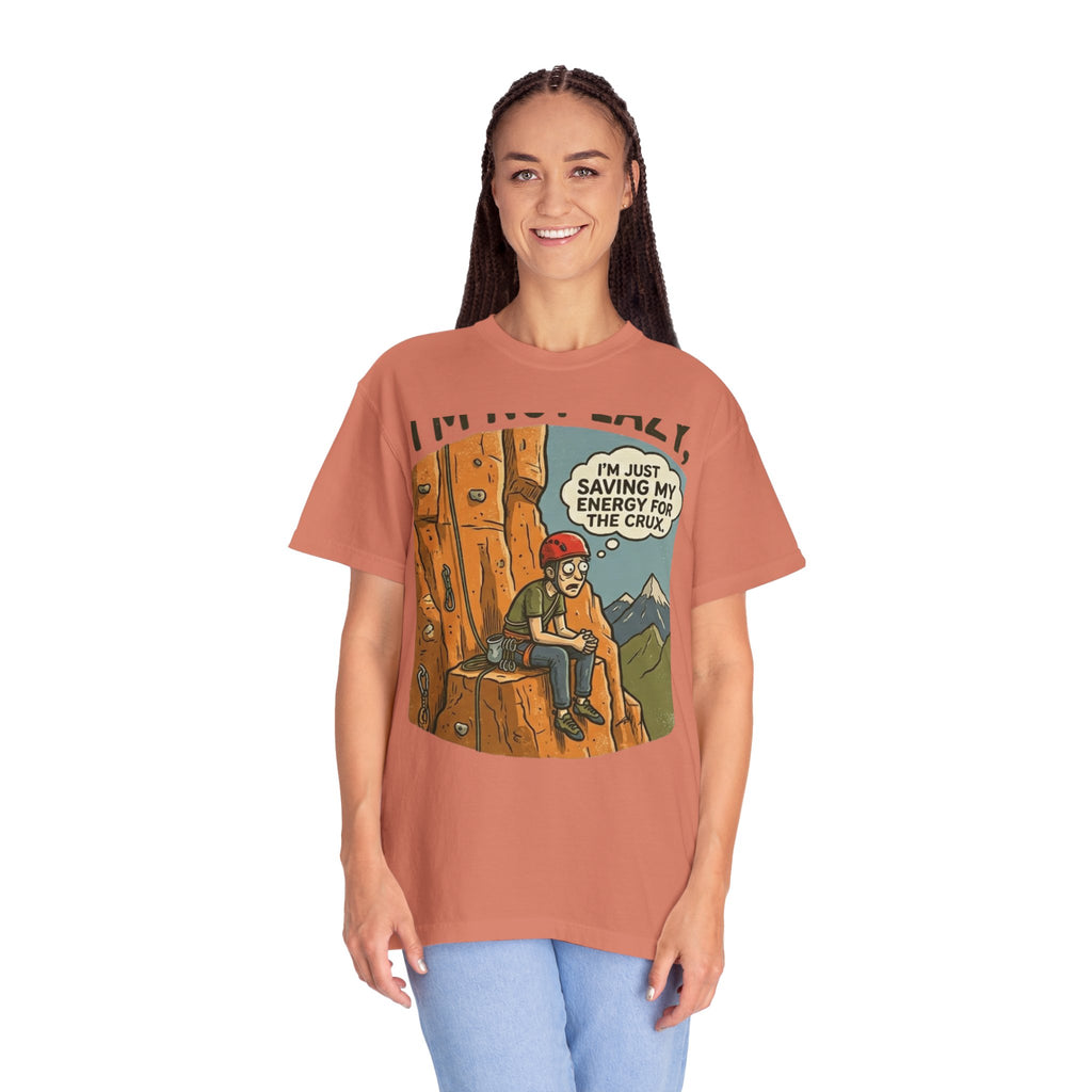 "Saving Energy for the Crux" Unisex Garment-Dyed Tee