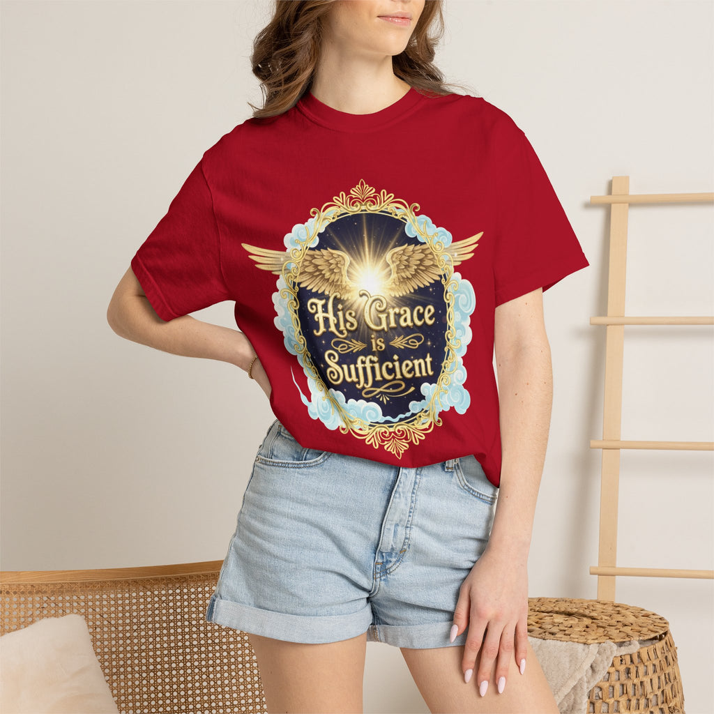 "His Grace is Sufficient" Unisex Garment-Dyed T-shirt