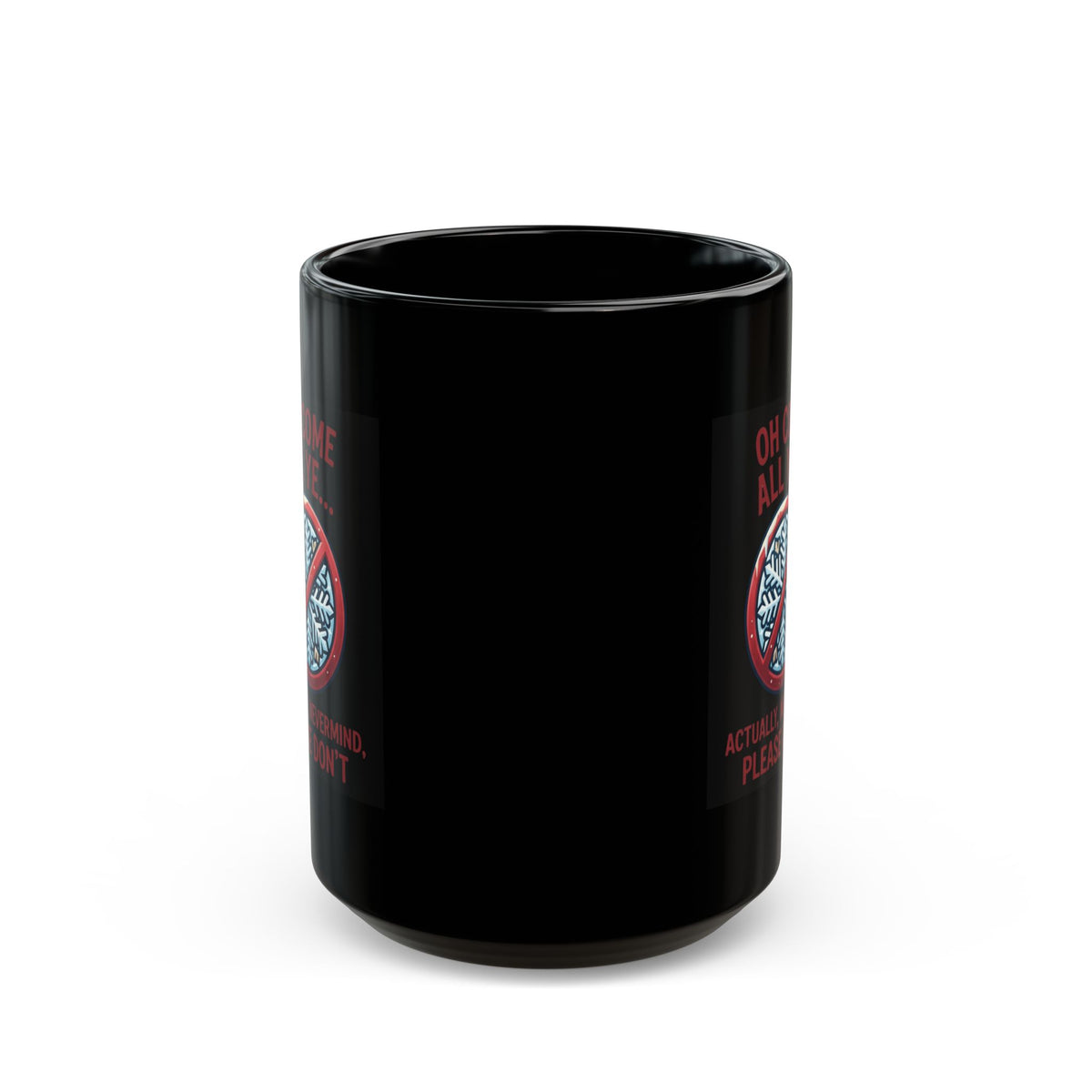 "Oh Come All Ye" Black Ceramic Mug