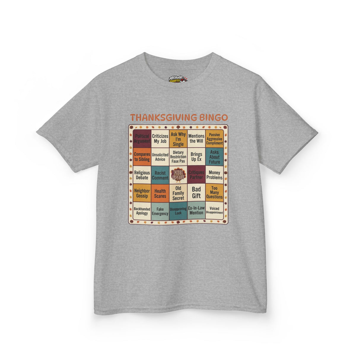 Color: Sport Grey | Thankgiving Bingo Kids Tee