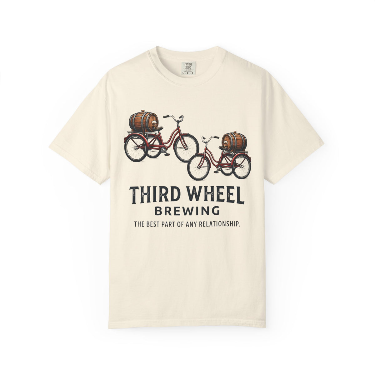 Color: Ivory | Third Wheel Brewing Unisex Garment-Dyed Tee