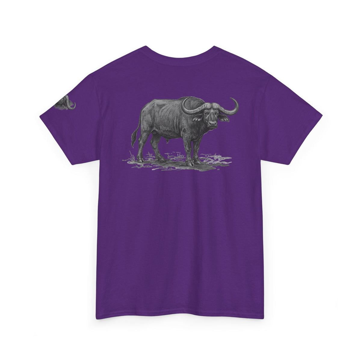 "Pencil Sketch Art Cape Buffalo" Premium Graphic Tee
