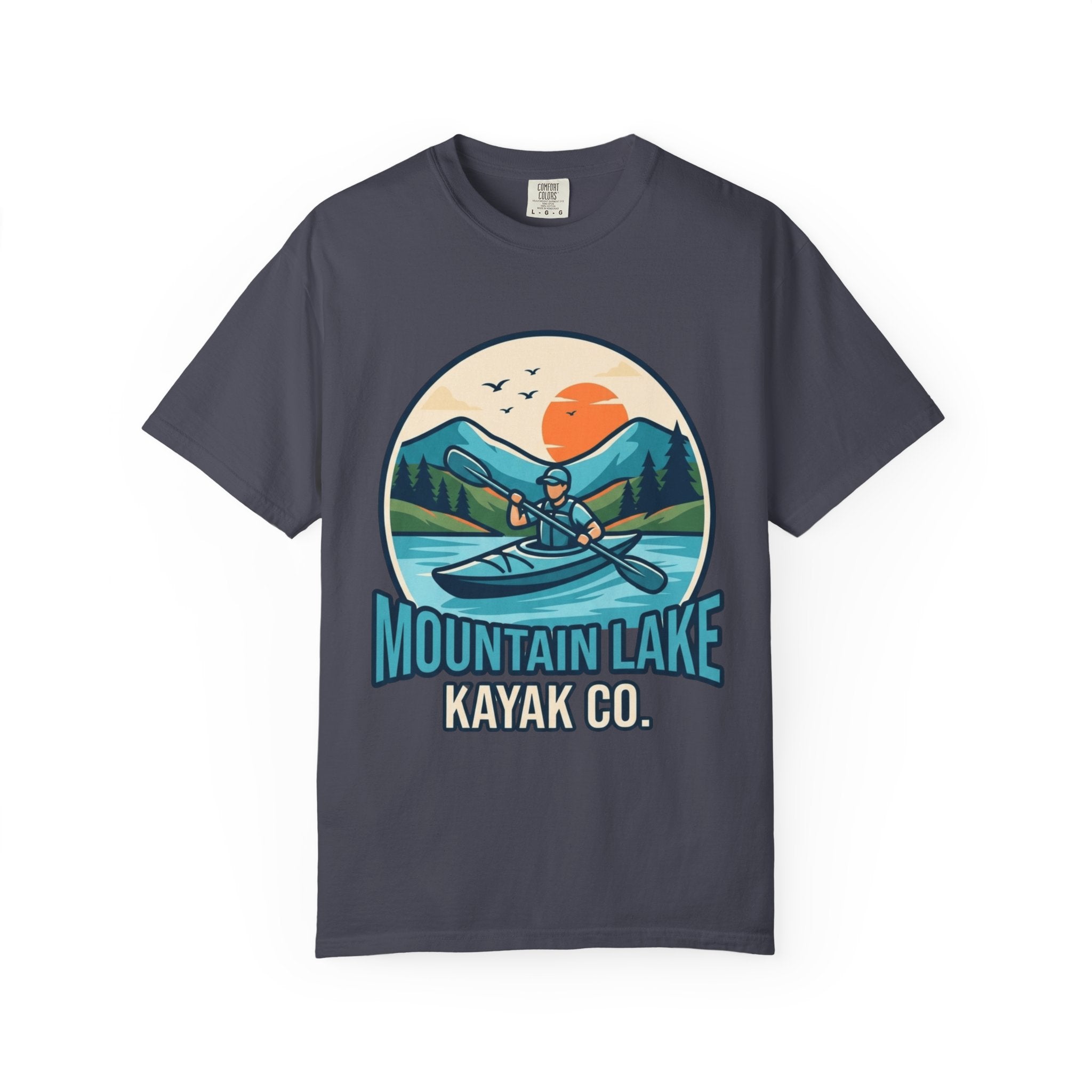 "Mountain Lake Kayak" Unisex Garment-Dyed Tee