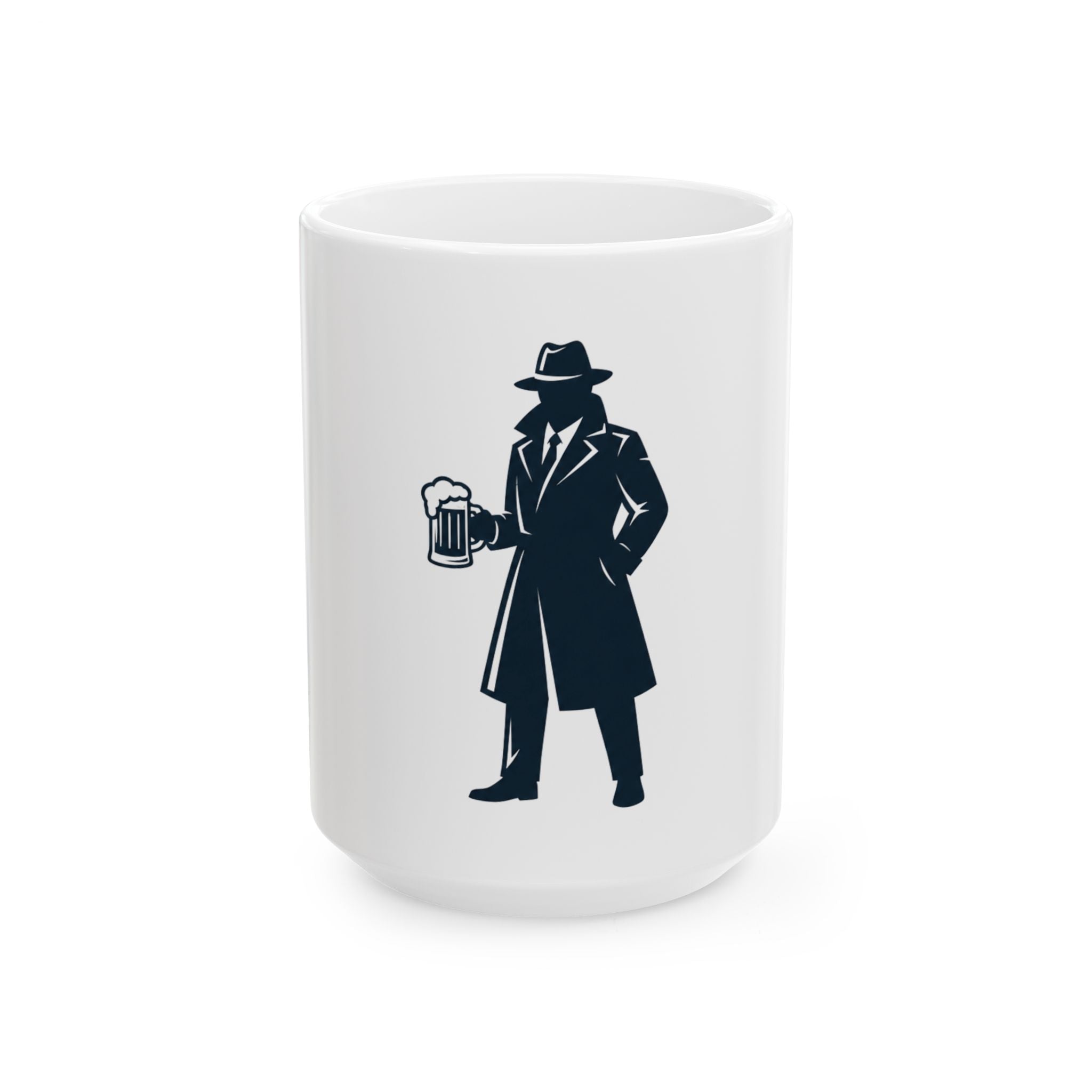 "Double Agent Draughts" White Ceramic Mug — Graphic