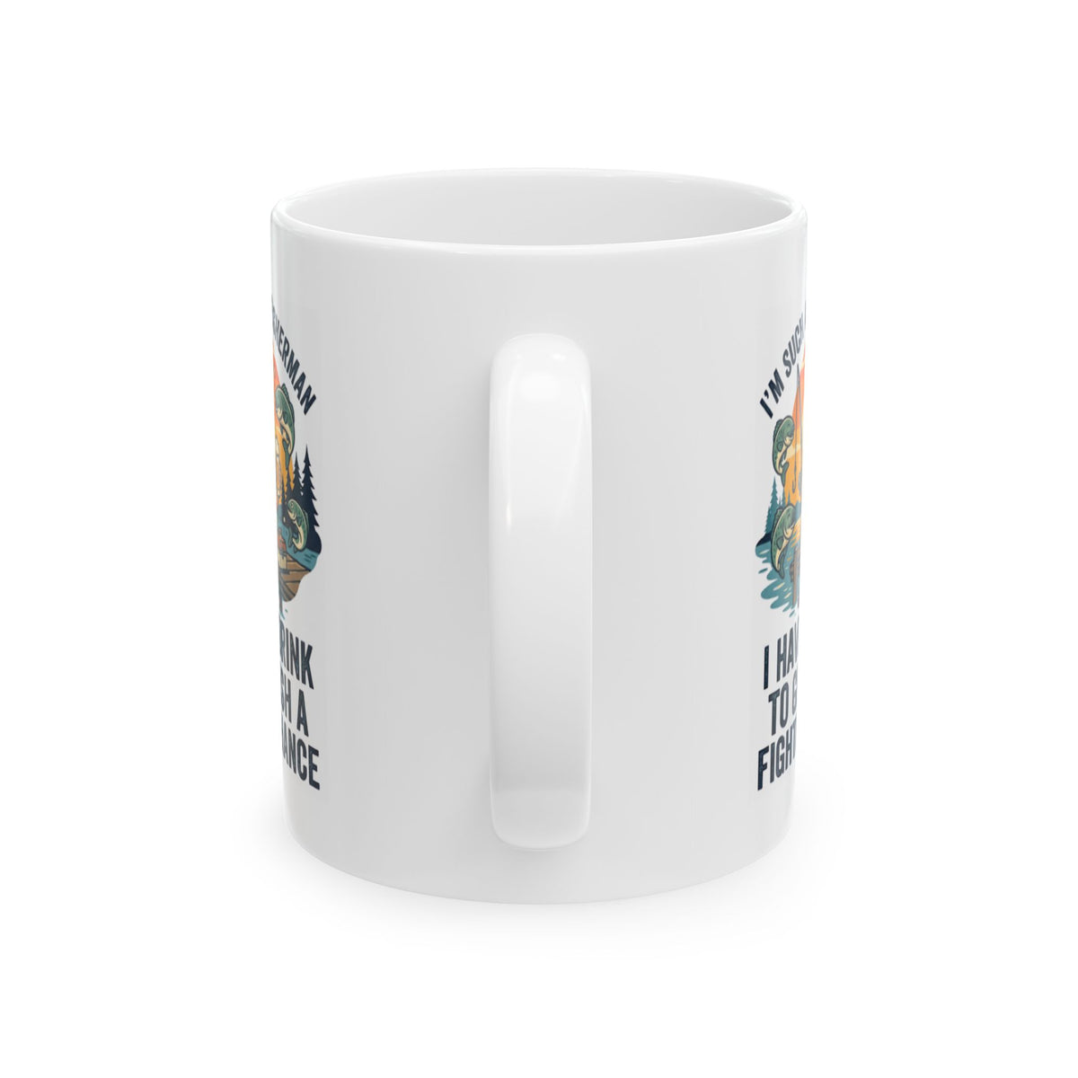 "Drink to Give Fish a Fighting Chance" White Ceramic Mug