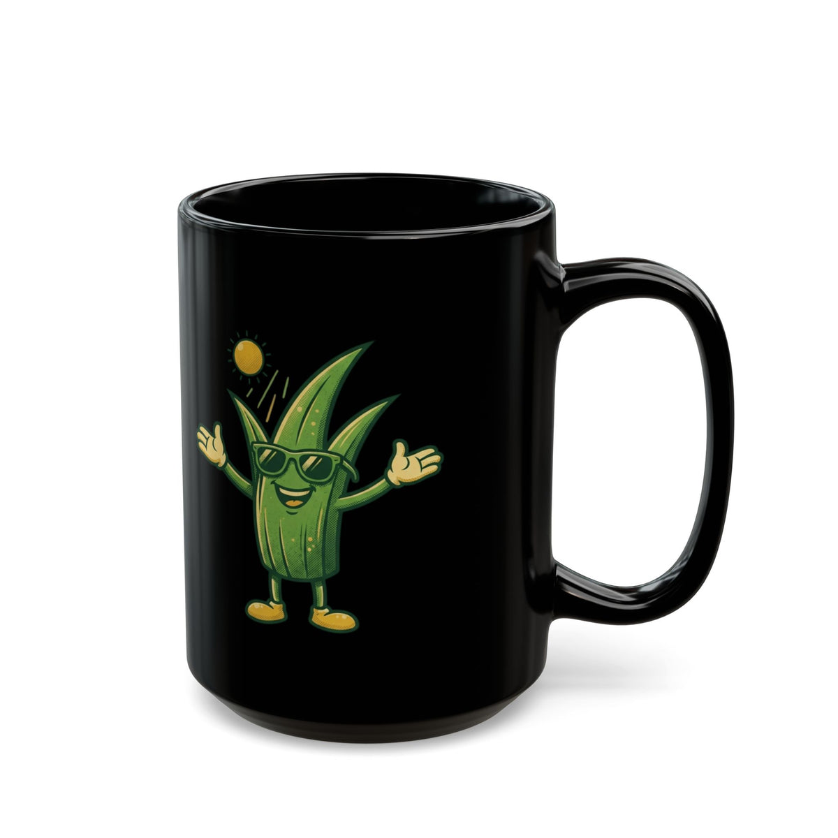 "If You're Grass You're Very Happy" Black Ceramic Mug — Graphic