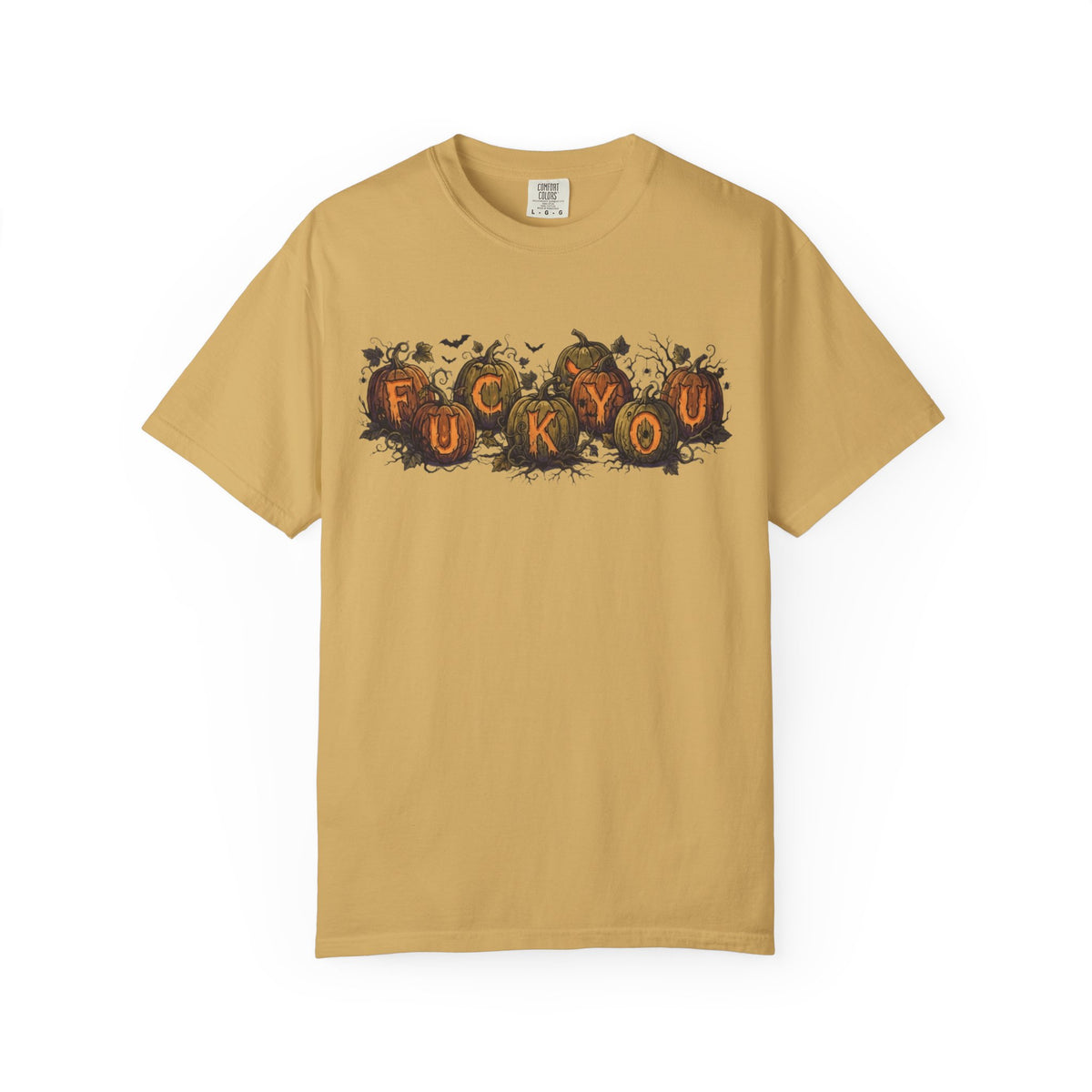 Color: Mustard | Pumpkin FU Unisex Garment-Dyed Tee