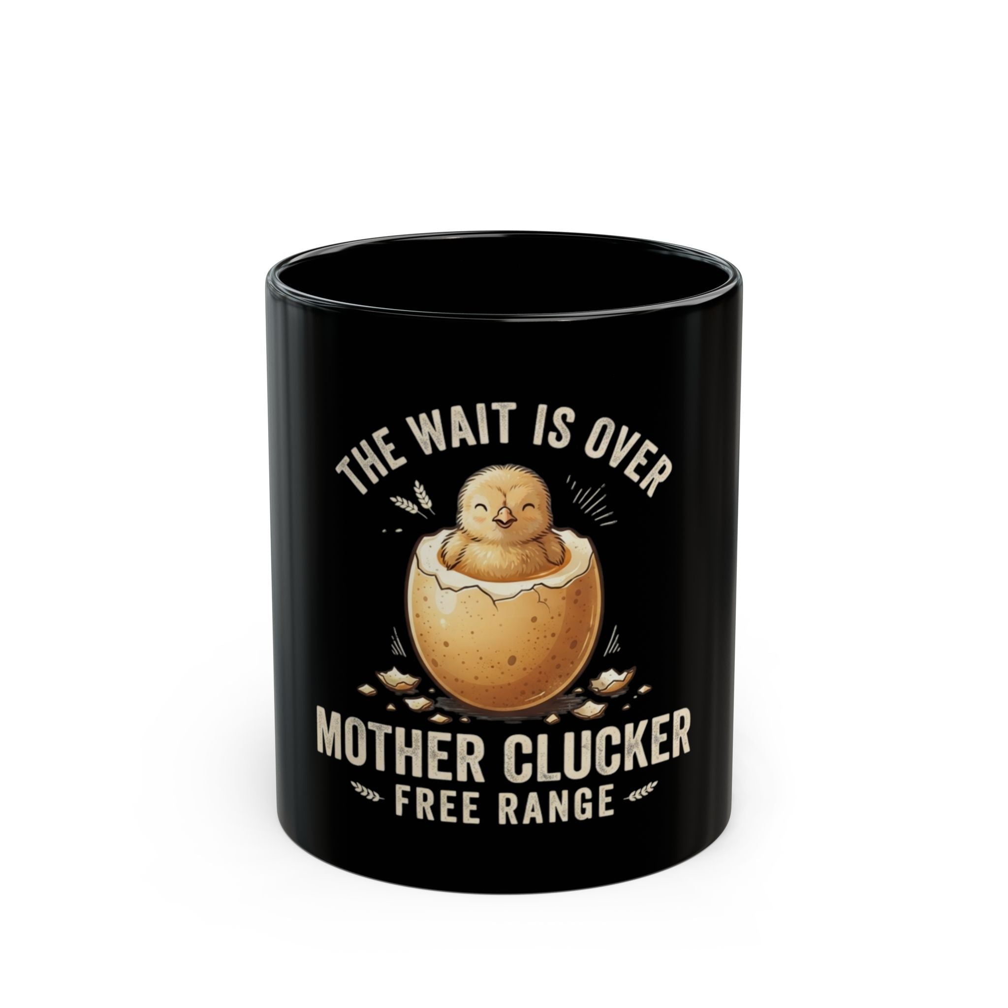 "The Wait is Over" Black Ceramic Mug