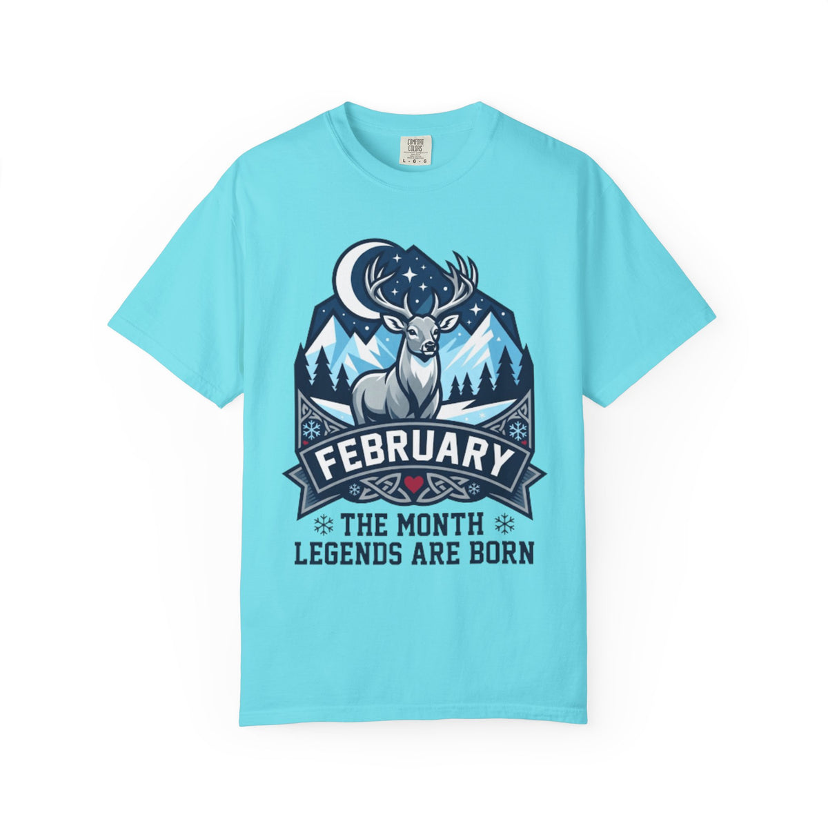 Color: Lagoon Blue | February Legend Unisex Garment-Dyed Tee