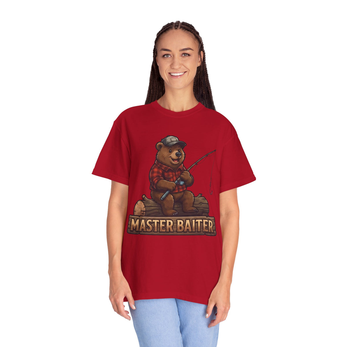 Color: Red | Bear Master Baiter Unisex Garment-Dyed Tee