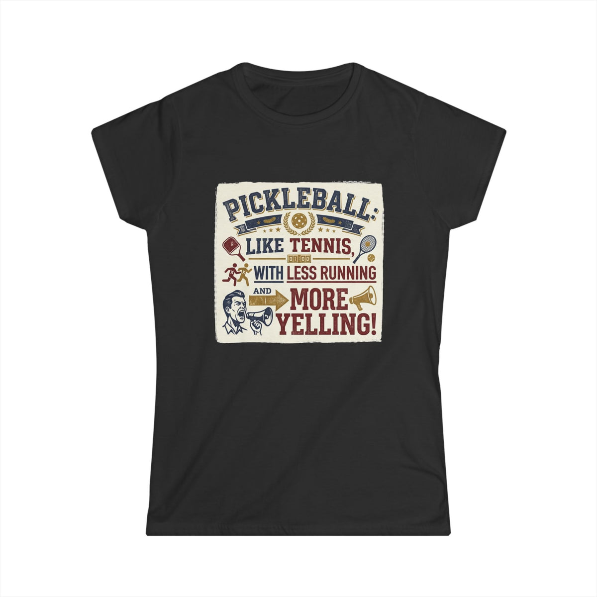 Color: Black | Pickleball: Tennis for People Who Gave Up | Women's Tee — AttitudeShirts