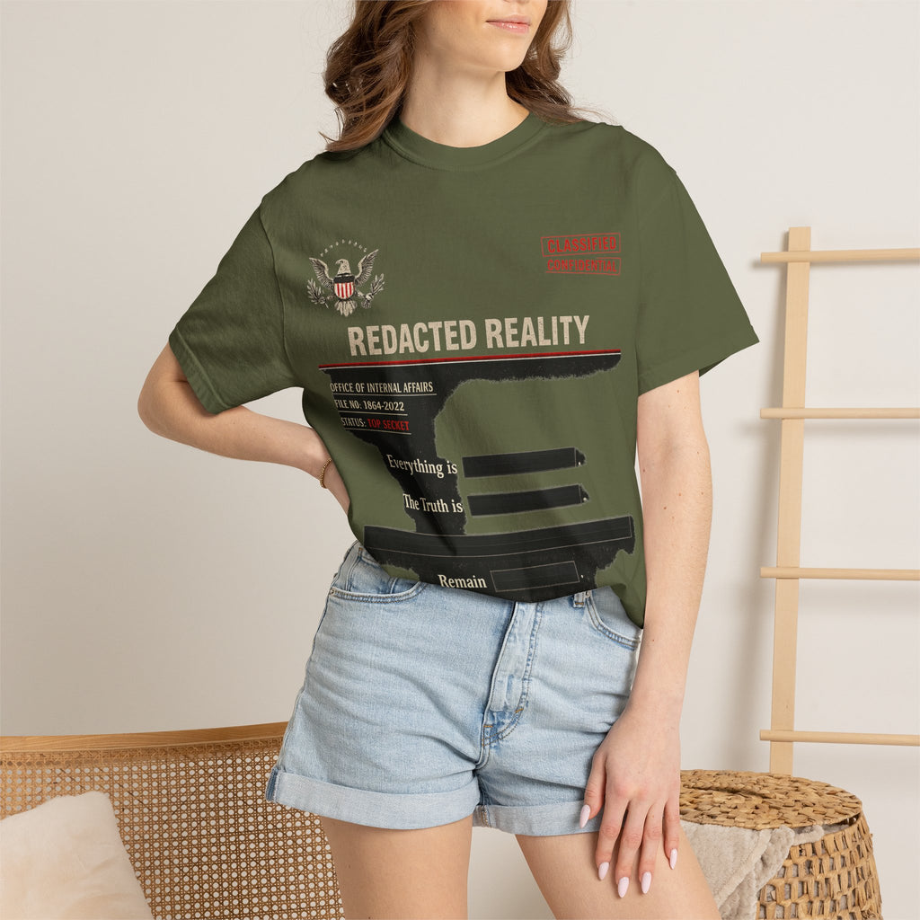 "[REDACTED] for Your Protection" Unisex Garment-Dyed T-shirt