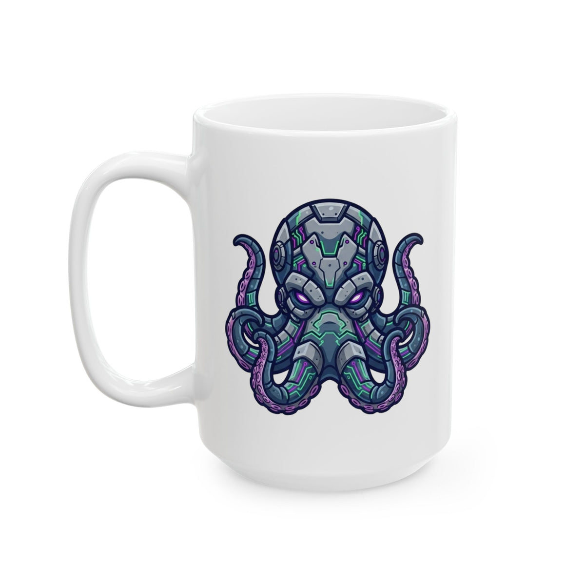 "Cyber Octopus" White Ceramic Mug — Graphic