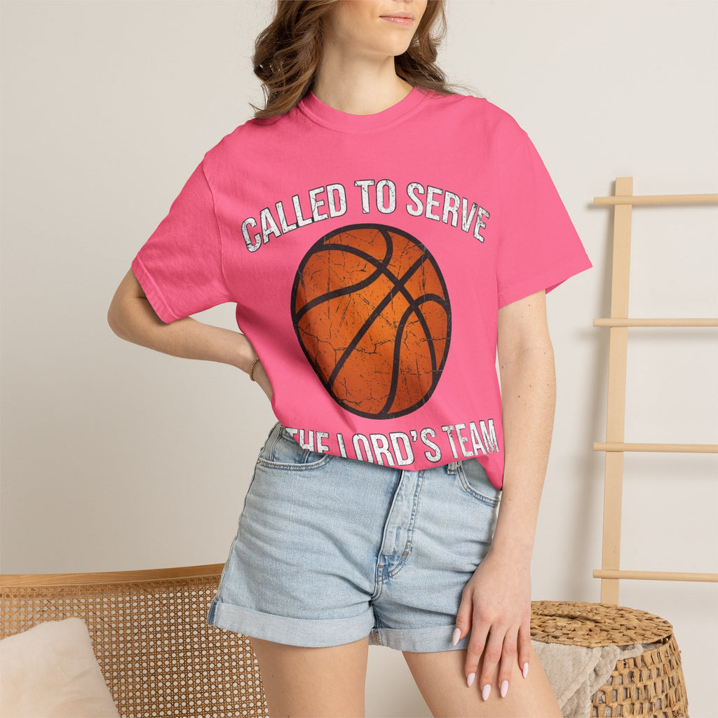 Called To Serve The Lord's Team Christian Basketball T-Shirt - Distressed Religious Sports Tee for Men and Women