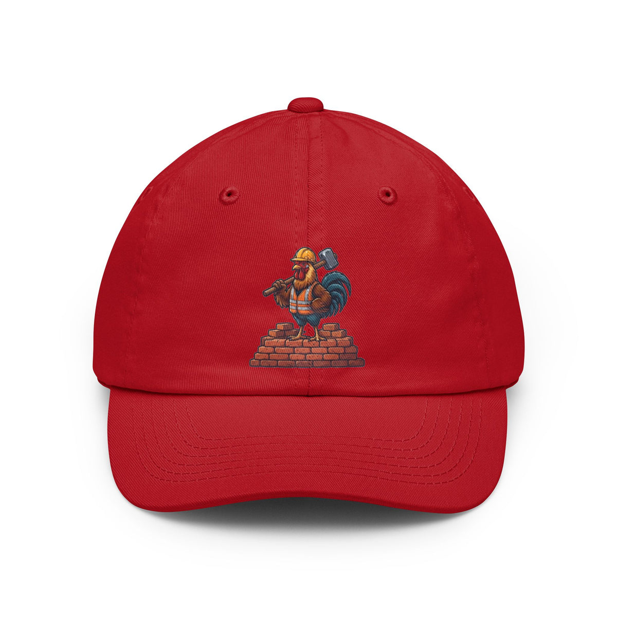 Color: Red | Biggest Erection in Town Dad Hat — Graphic