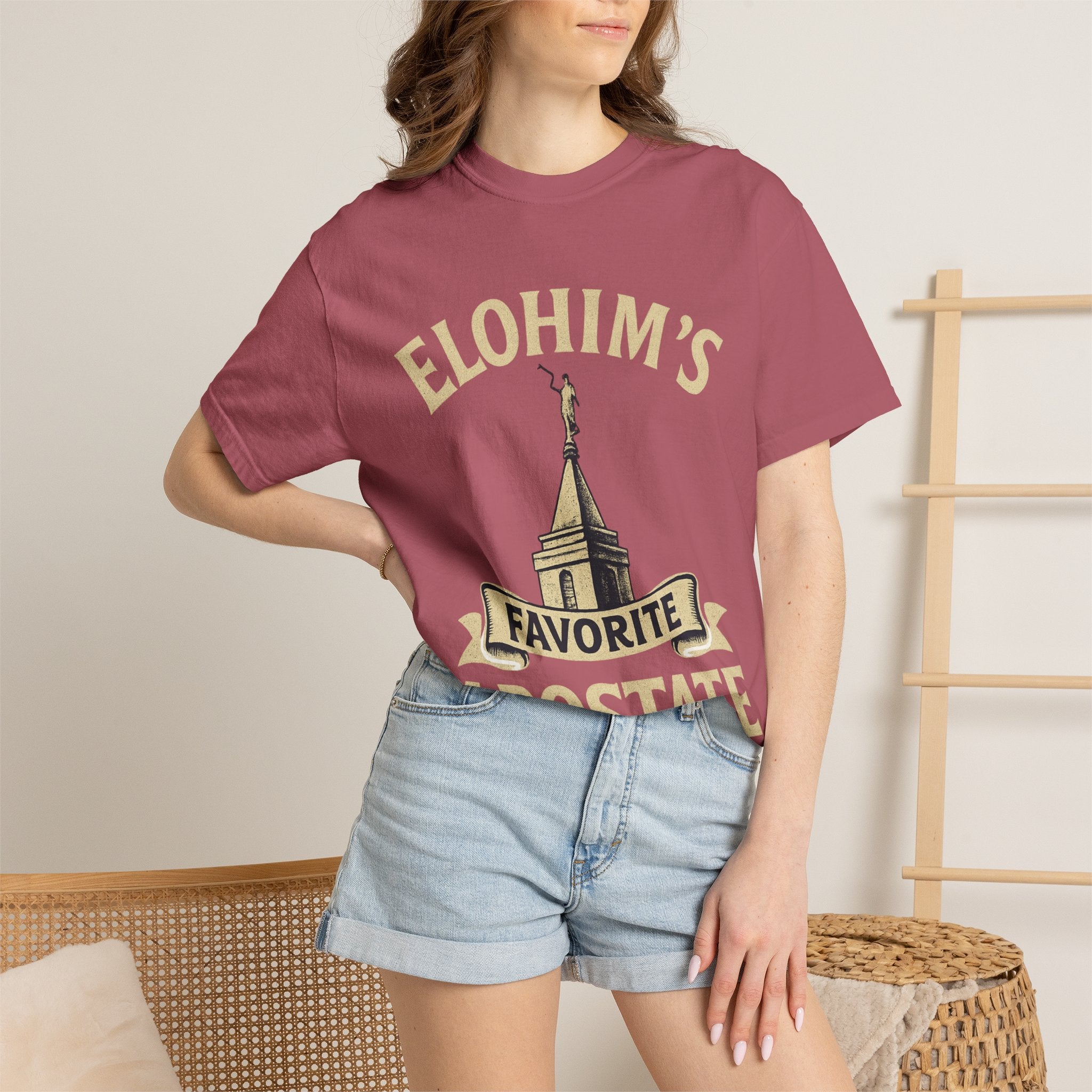 "Elohim's Favorite Apostate" Unisex Garment-Dyed T-shirt